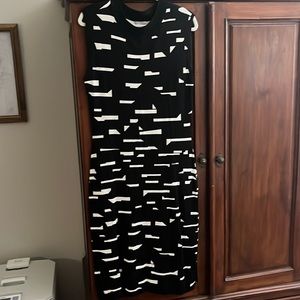 Black and white knee length dress